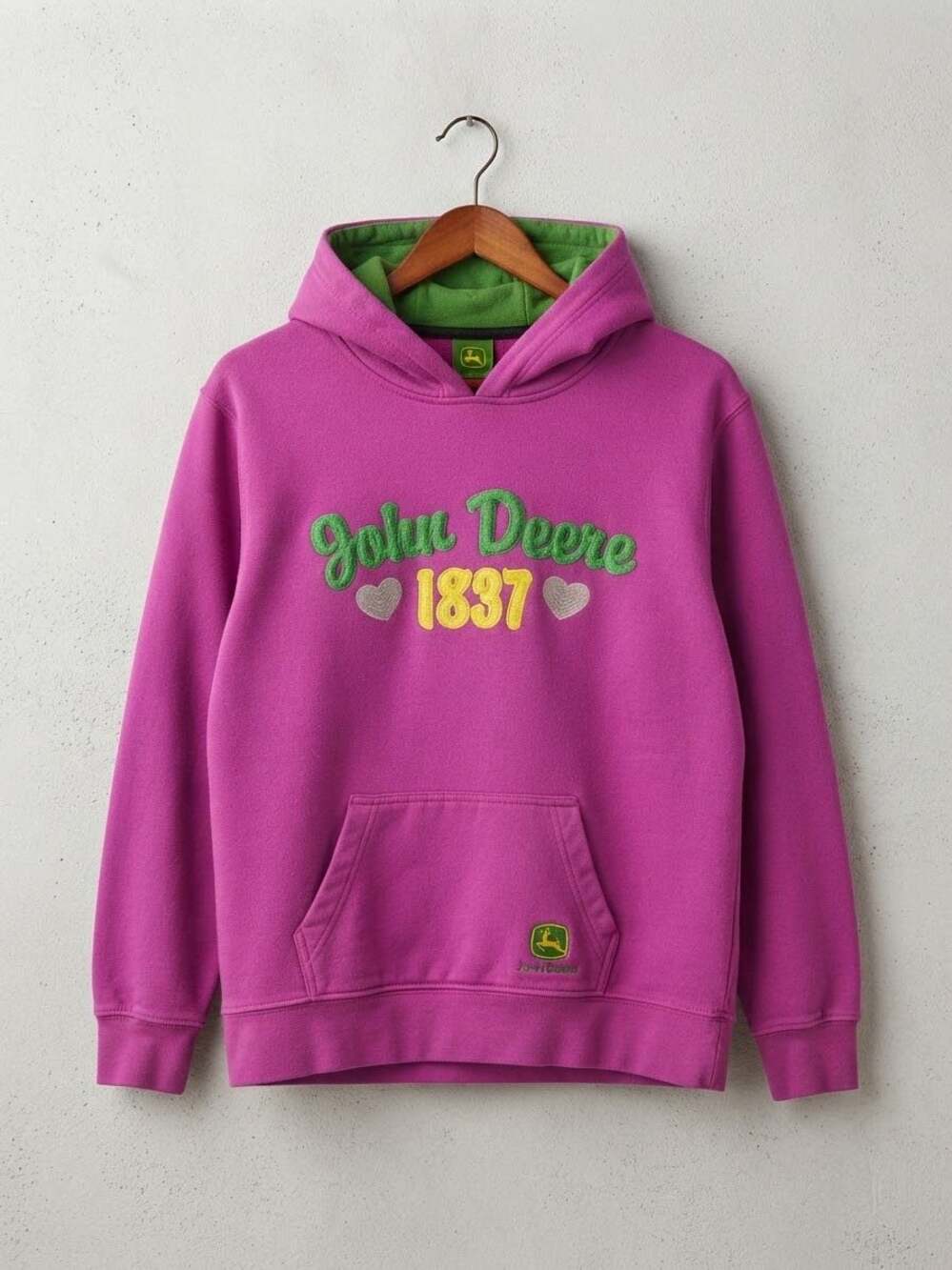 John Deere 1837 Graphic Pullover Hoodie Magenta